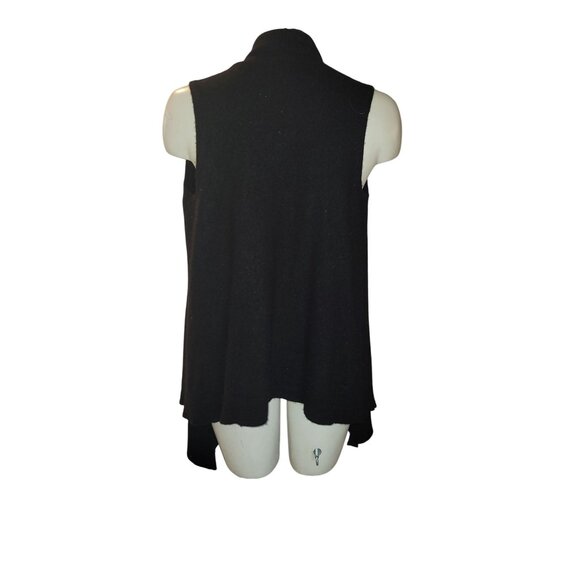 HALOGEN Black‎ Cashmere Blend Waterfall Cardigan Vest S designer luxury - Picture 4 of 7